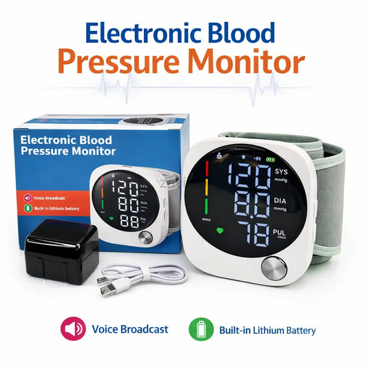 Blood Pressure Monitor Wristband Digital Display Health Tracking Bracelet